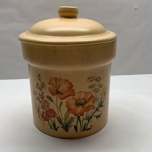 Floral Cream Food Storage Jar